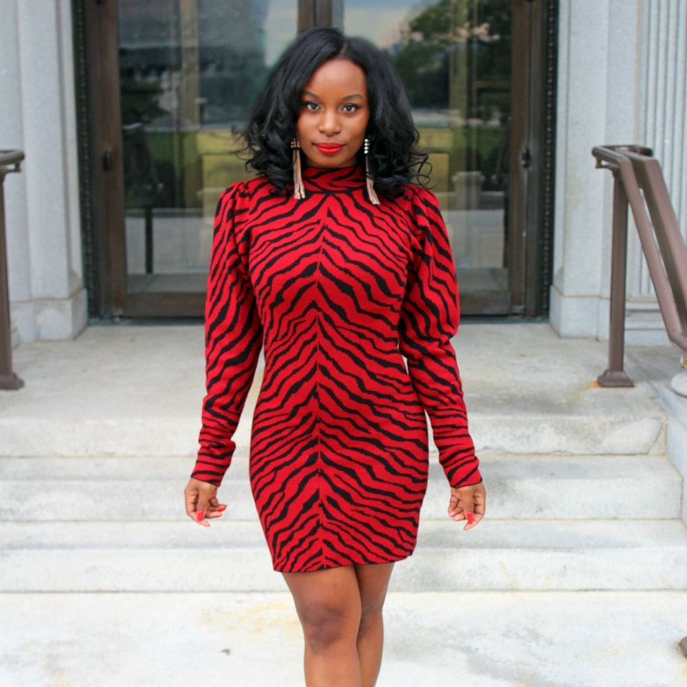 Animal Print Sweater Dress